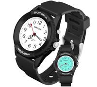 OFFCUP Damen Armbanduhr Damenuhr Analog Quarz Uhr mit TPU Armband, Uhren Damen Studenten 50M Wasserdicht Sportlich Uhren Casual Krankenschwester Quarzuhr Nachtlicht Zifferblatt, Schwarz