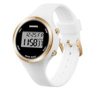 OFFCUP Damenuhr, Digital Uhr Damen mit Silikon Armband, Armbanduhr Damen Uhren mit Wecker Stoppuhr LED Licht Datum Sportlich Elegant Weitwinkel Casual Digitaluhren (Weiß)