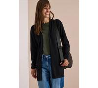 Cardigan CECIL, Damen, Gr. S (38), schwarz, Web, 60% Baumwolle, 40% Viskose, unifarben, comfort fit lang, ohne Ausschnitt, Rippbündchen, Strickjacken, im soften Baumwoll-Mix, Topseller (77841824-S) sc