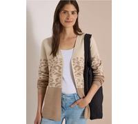 Strickjacke CECIL, Damen, Gr. 3XL (48), beige (creamy mocha melange), Stoff, 52% Viskose, 28% Polyester, 20% Nylon, gemustert, comfort fit normal, ohne Ausschnitt, Bündchen, Strickjacken Strickjacke,