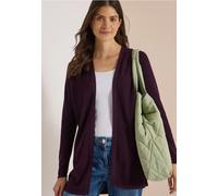 Cardigan CECIL, Damen, Gr. XXL (46), eggplant rot, Web, 60% Baumwolle, 40% Viskose, unifarben, comfort fit normal, V-Ausschnitt, abgesteppt, Strickjacken, im soften Baumwoll-Mix (32018510-XXL) eggplan