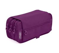 office box Colorline Mäppchen Verdreifachen Große Innenabschnitte Mit einzelnen Reißverschluss-Verschlüssen Mehrzweckhülle für Schulmaterial. Lila Farbe