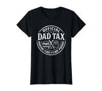 Official Dad Tax Funny Father Food Tester Preisgünstiges Grafik-T-Shirt, Damen, Schwarz, XL