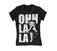 Officially Licensed Merchandise Betty Boop - Ohh La La Girly V-Neck T-Shirt (Black), Medium