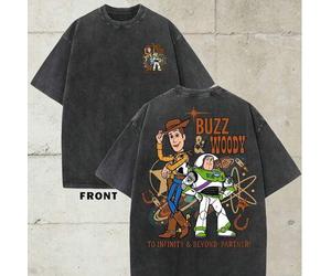 Officially Licensed Vintage Washed Cotton Short Sleeve T-Shirt, "Dad Life" Cartoon Character Letter Print Design, Casual Oversized Crewneck Top for Me