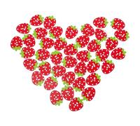 OFFIGAM 100 Stück Teiliges Bunte Holzknöpfe in Erdbeerform Stabile Doppel ösen Knöpfe für Kinderkleidung Pullover Mäntel und DIY Bastelprojekte Vielseitige Holzdeko zum Nähen und