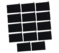 OFFIGAM 14 Stück Teiliges Canvas Federmäppchen Wiederverwendbare Tragbare Aufbewahrungstaschen für Stifte und Kosmetik für DIY Projekte und Kreative Bastelstunden mit Kindern Schwarz