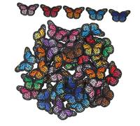 OFFIGAM 40 Stück Schmetterlings Stickerei Patches Aus Weichem Stoff Bunte Selbstgemacht Applikationen Zum Annähen Umweltfreundliche Aufnäher Für Kleidung Taschen Bastelprojekte
