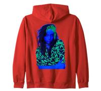 Offiziell Billie Eilish Neon Portrait Progressive Indie-Pop Kapuzenjacke