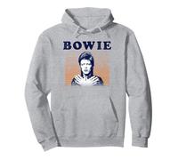 Offiziell David Bowie Music Rock Orange Stripes Pullover Hoodie