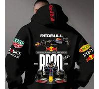 Offiziell lizenzierter Vintage-Hoodie aus gewaschener Baumwolle, Retro-Grafikdesign mit "F1 Racing Team & RB20"-Logos und Sponsorenlogos, hochwertiges