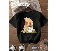 Offiziell lizenziertes Disney Damen-T-Shirt mit süßem und unterhaltsamem Winnie Puuh Cartoon-Print. Lässig, vielseitig und stilvoll, ideal für den All