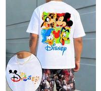 Offiziell lizenziertes Kurzarm-T-Shirt aus 100 % Baumwolle mit Retro-Sticker-Motiv und Cartoon-Maus-Grafik, "Powered By Positivity"-Print mit Vintage-