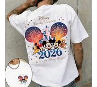 Offiziell lizenziertes Kurzarm-T-Shirt aus 100 % Baumwolle mit Retro-Sticker-Motiv und Cartoon-Maus-Grafik, "Powered By Positivity"-Print mit Vintage-