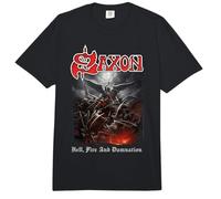 Offiziell Saxon Hell Fire Heavy Metal Band Comfort Colors Adult Heavyweight T-Shirt