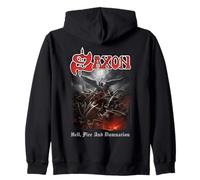 Offiziell Saxon Hell Fire Heavy Metal Band Kapuzenjacke