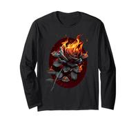 Offiziell Spiral Flaming Rose Gothic Fantasy Langarmshirt