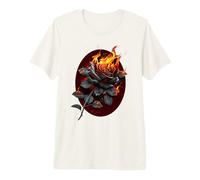 Offiziell Spiral Flaming Rose Gothic Fantasy Premium T-Shirt