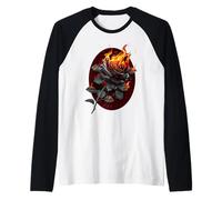 Offiziell Spiral Flaming Rose Gothic Fantasy Raglan