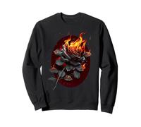 Offiziell Spiral Flaming Rose Gothic Fantasy Sweatshirt