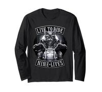Offiziell Spiral Nine Lives Motorcycle Rider Gothic Fantasy Langarmshirt