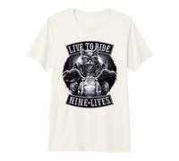 Offiziell Spiral Nine Lives Motorcycle Rider Gothic Fantasy Premium T-Shirt