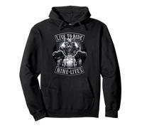 Offiziell Spiral Nine Lives Motorcycle Rider Gothic Fantasy Pullover Hoodie