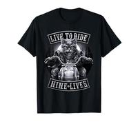 Offiziell Spiral Nine Lives Motorcycle Rider Gothic Fantasy T-Shirt