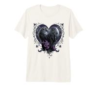 Offiziell Spiral Raven Heart Gothic Fantasy Premium T-Shirt