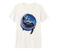 Offiziell Spiral Velvet Moon Cat Gothic Fantasy Premium T-Shirt