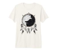 Offiziell Spiral Wolf Chi Yin Yang Gothic Fantasy Premium T-Shirt