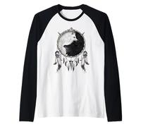 Offiziell Spiral Wolf Chi Yin Yang Gothic Fantasy Raglan