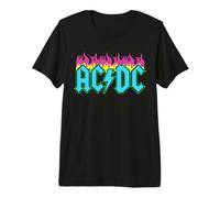 Offizielle AC/DC Neon Flames Hard Rock Band Damen Premium T-Shirt