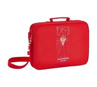 Offizielle Gijon Real Sporting Schulbrieftasche, Rot/Ausflug, einfarbig (Getaway Solids), Strapazierfähig