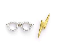 Offizielle Harry Potter Ohrstecker aus Sterlingsilber mit Blitzschraube und Brille von The Carat Shop