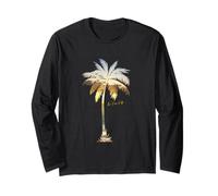 Offizielle I Live Life Marke Tropical Palm Tree Silhouette Langarmshirt
