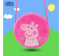 Offizielle Peppa Pig & George Münz-Plüsch-Geldbörse, süße Kawaii weiche runde Geldbörse für Mädchen & Fans, Mini-Tasche für Münzen, Ohrhörer, Schlüsse