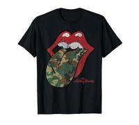 Offizielle Rolling Stones Distressed Camo Zunge T-Shirt, Herren, Schwarz, XXL