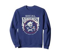 Offizielle Social Distortion Skelly Circle Sweatshirt, Unisex für Erwachsene, Marineblau, M