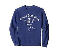 Offizielle Social Distortion Skelly Sweatshirt, Unisex für Erwachsene, Marineblau, XL