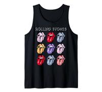 Offizielle The Rolling Stones HD Multi Color Tongue Tank Top