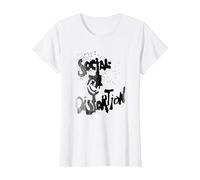Offizieller Social Distortion Black Splatter Smiley T-Shirt, Damen, Weiß, XL