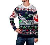 Offizieller Star Wars X-Wing and TIE Fighter Space gestrickter Weihnachtspullover (groß), Mehrfarbig, Large