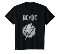 Offizielles AC/DC Blitz Rock Musik Band Hard Rock Logo T-Shirt, Kinder, Schwarz, 140
