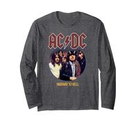 Offizielles AC/DC Highway to Hell Circle Rock Musik Band Langarmshirt, Unisex für Erwachsene, Anthrazit Meliert, XXL