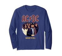 Offizielles AC/DC Highway to Hell Circle Rock Musik Band Langarmshirt, Unisex für Erwachsene, Marineblau, XL