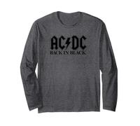 Offizielles AC/DC Logo Rock Musik Band Back In Black Langarmshirt