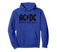 Offizielles AC/DC Logo Rock Musik Band Back In Black Pullover Hoodie, Unisex für Erwachsene, Königsblau, XL
