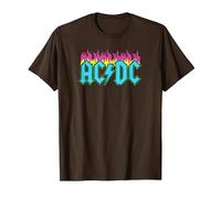 Offizielles AC/DC Rock Musik Band Neon Flammen T-Shirt, Herren, Braun, XXL