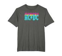 Offizielles AC/DC Rock Musik Band Neon Flammen T-Shirt, Herren Große Größen, Anthrazit, 3X Tall